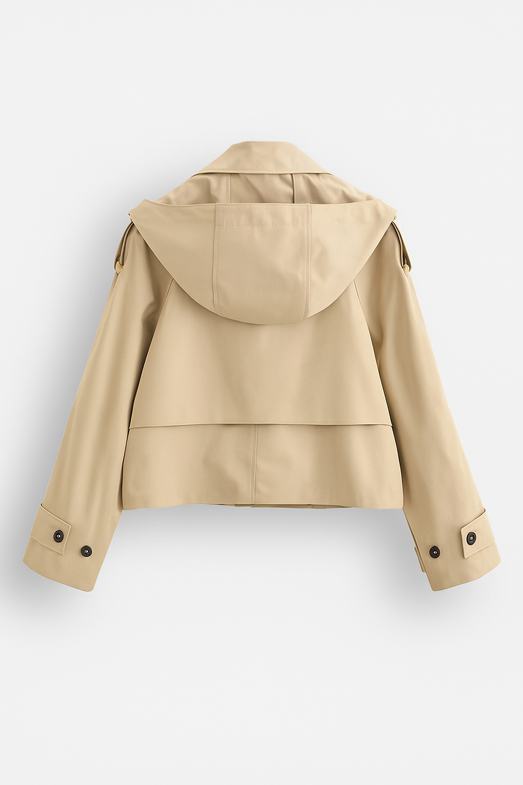 Hooded Short Vintage Trench Coat