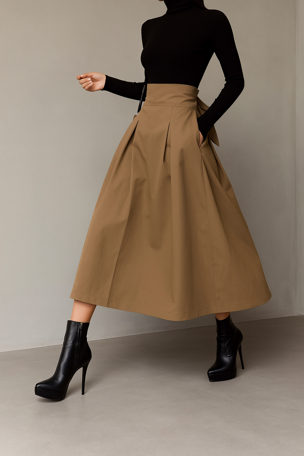 Midi Skirt with Back Tie