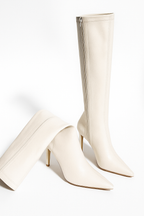 Pointed High-heeled Knight Boot