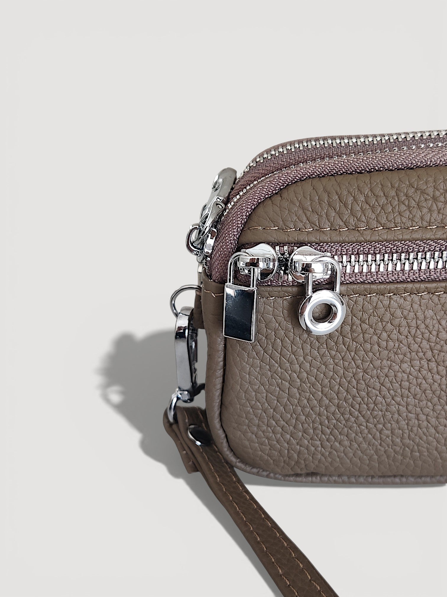 Luxe Dual-Zip Leather Wristlet