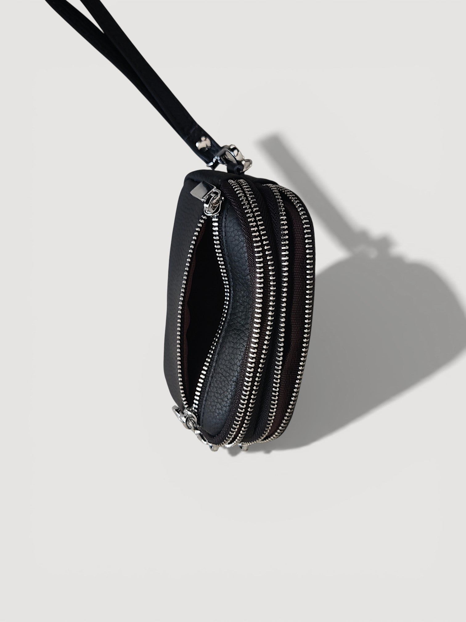 Luxe Dual-Zip Leather Wristlet