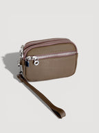Luxe Dual-Zip Leather Wristlet